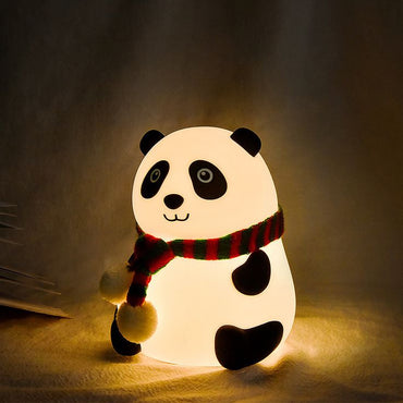 Panda Night Lamp Silicone Touch Color Changing LED Rechargeable Night Light for Kids, Gifts for Girls & Boys | Cute Unisex Bedroom Decor | Nightlight