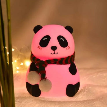 Panda Night Lamp Silicone Touch Color Changing LED Rechargeable Night Light for Kids, Gifts for Girls & Boys | Cute Unisex Bedroom Decor | Nightlight